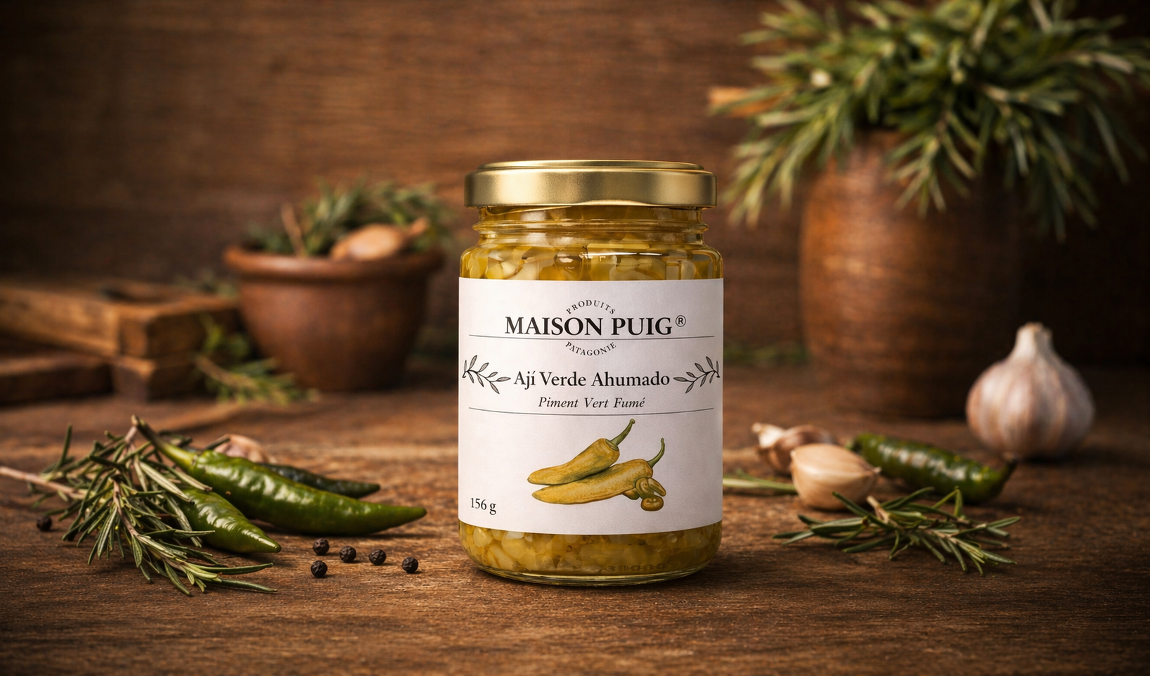 Ají verde ahumado artesanal Maison Puig
